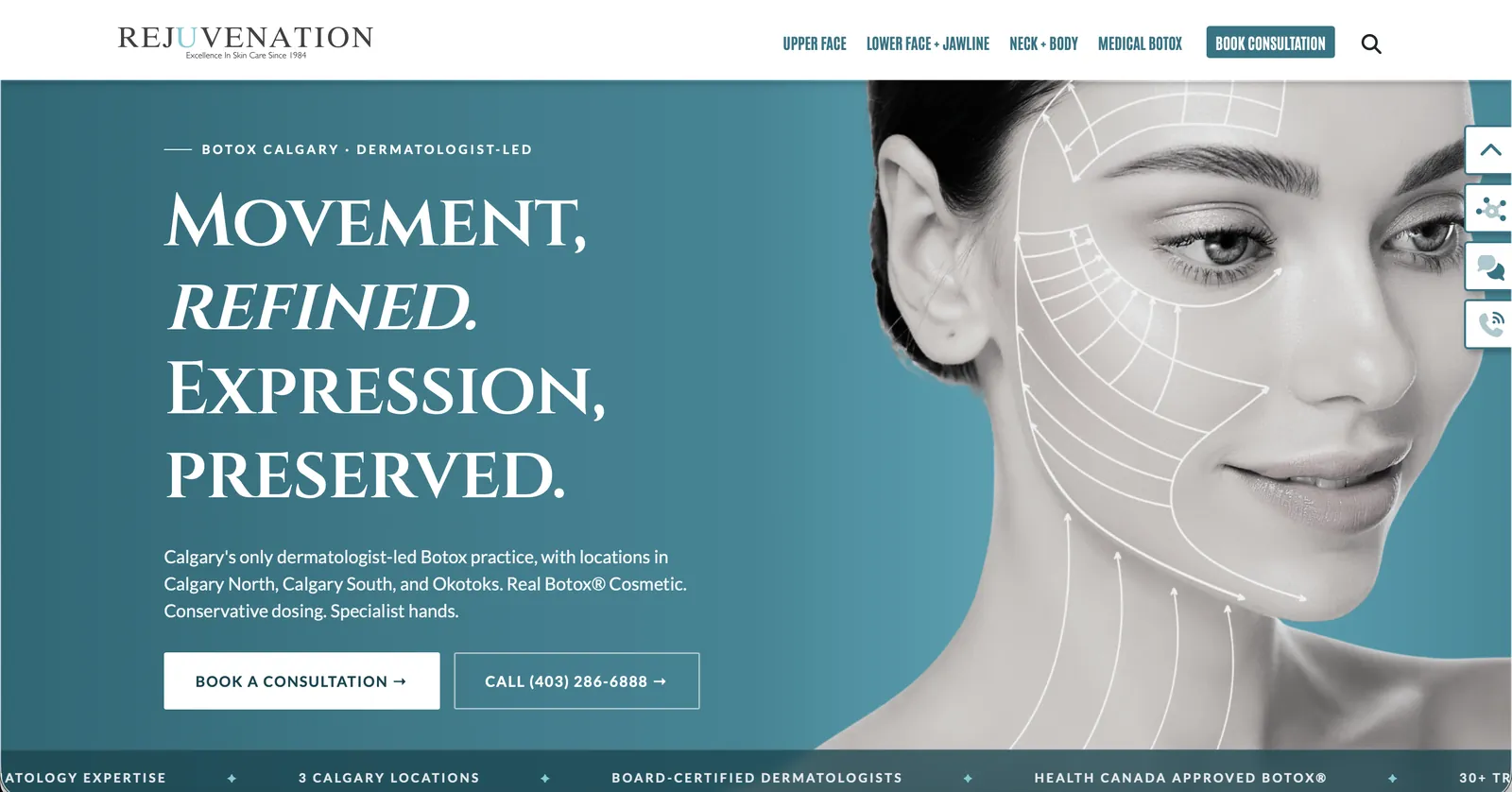 Medical aesthetics clinic website designed by StyleLabs