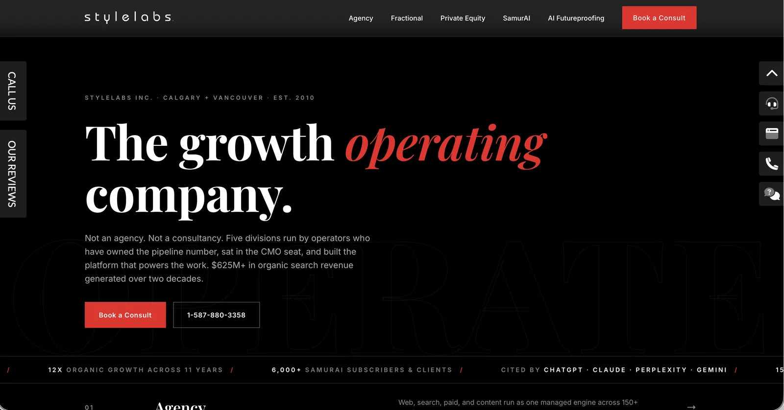 StyleLabs corporate website, web design portfolio